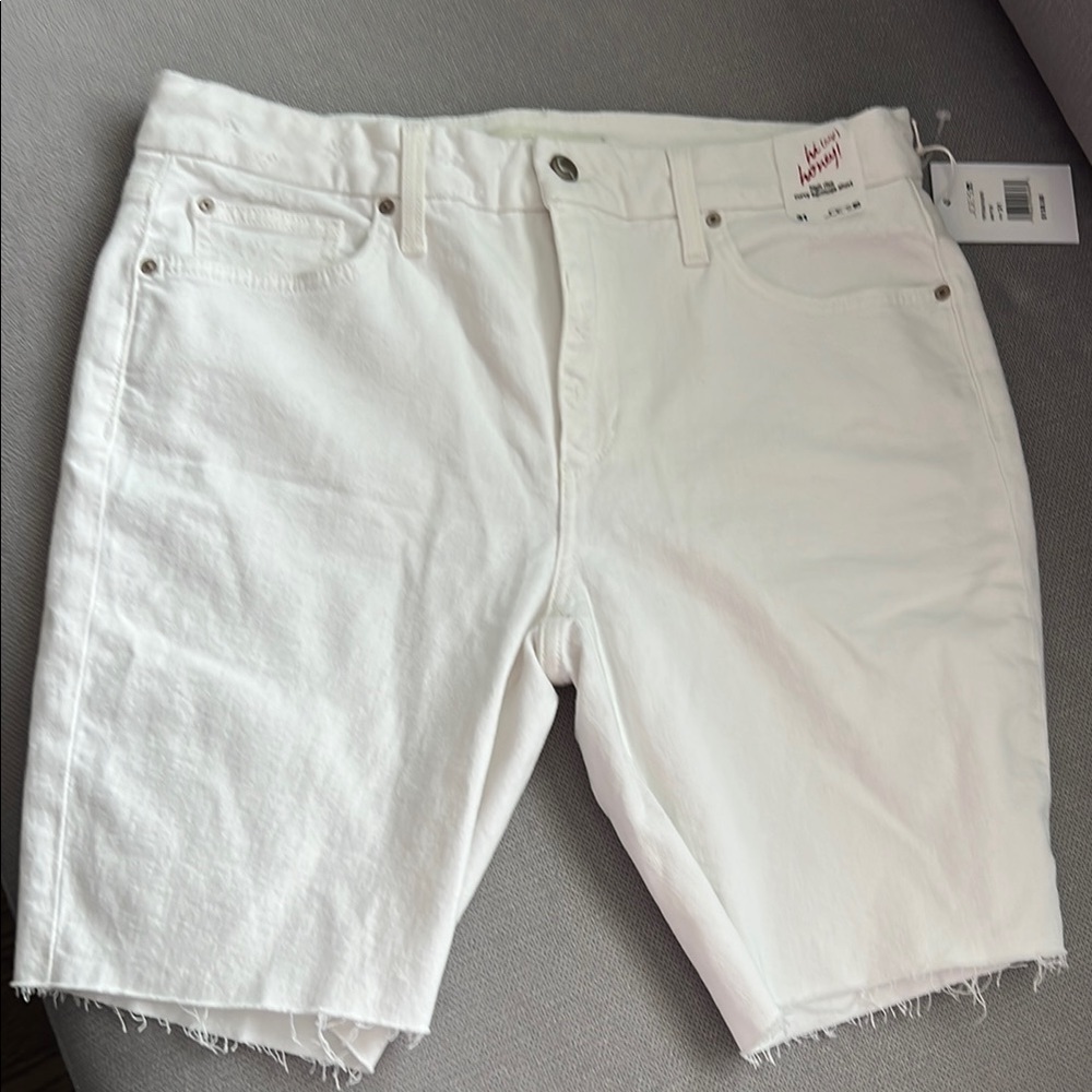 Joes White Denim Shorts Raw Hem Size 31 - Picture 2 of 7